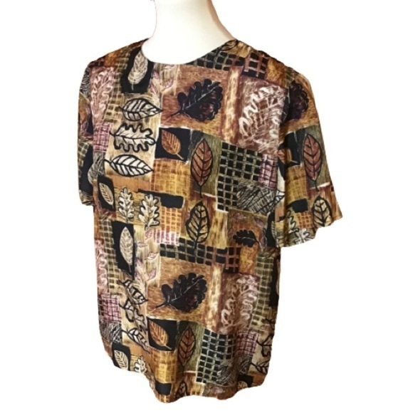 Vintage 90s leaves top - Picture 1 of 7
